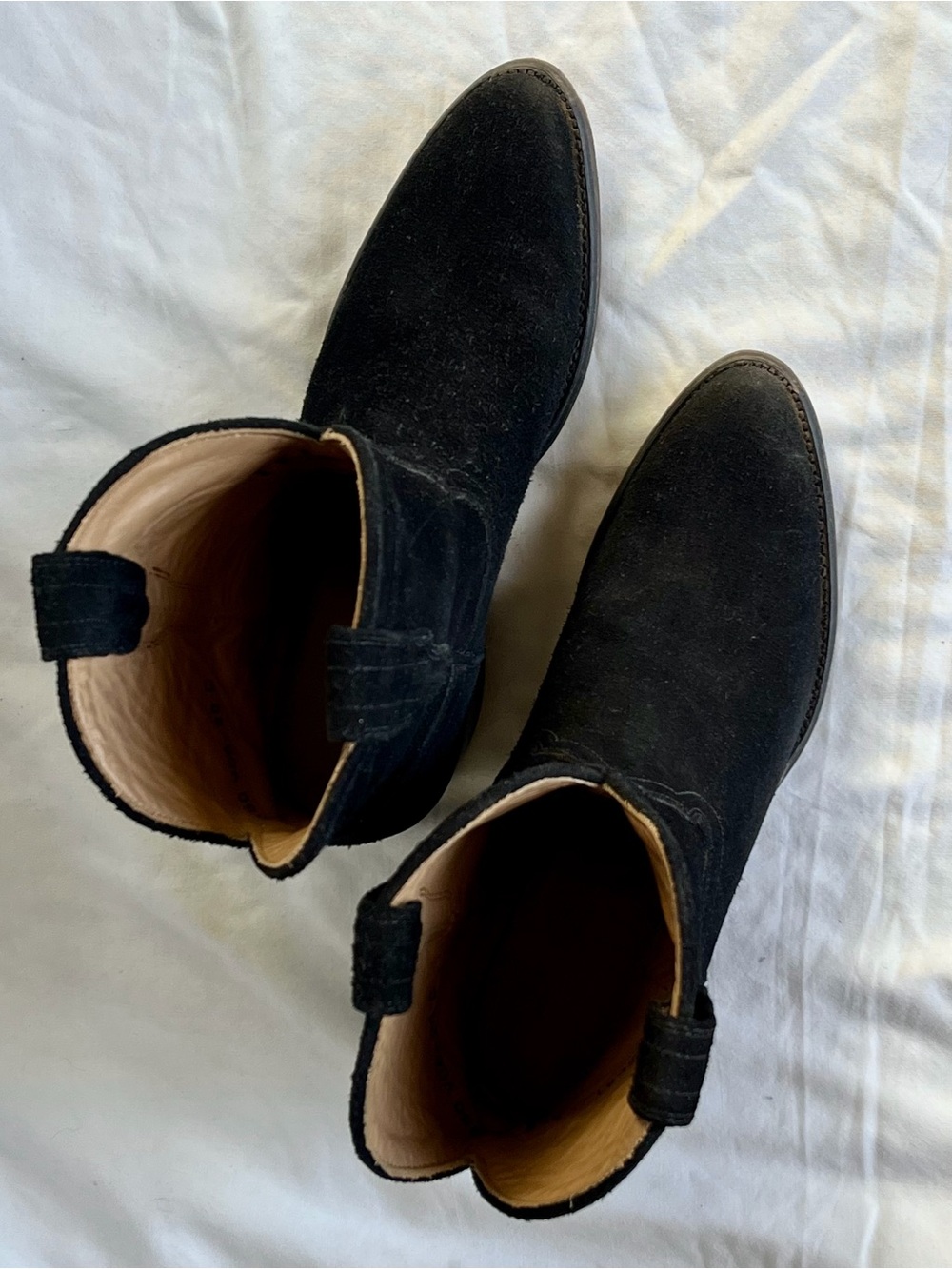 Women’s Tecovas Black Suede Western Ankle Boots - Picture 6 of 8